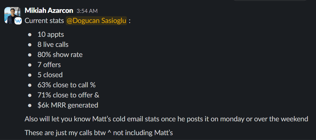 Slack conversation example 1